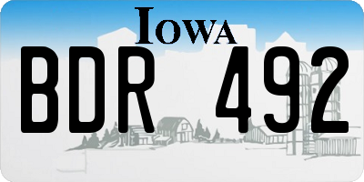 IA license plate BDR492