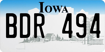 IA license plate BDR494