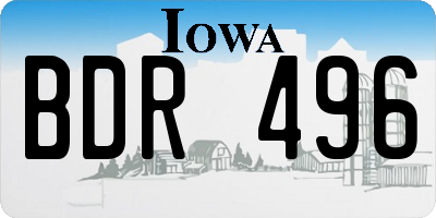IA license plate BDR496