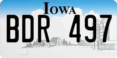 IA license plate BDR497