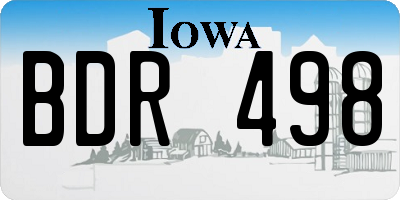 IA license plate BDR498
