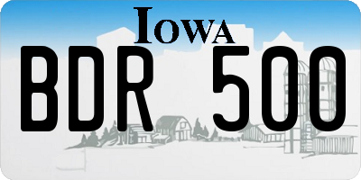 IA license plate BDR500