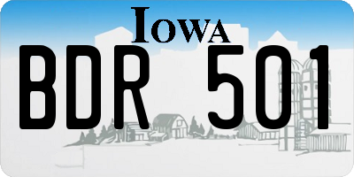 IA license plate BDR501