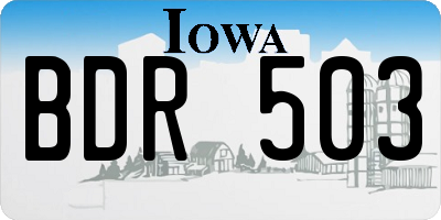IA license plate BDR503