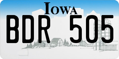IA license plate BDR505