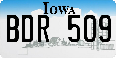 IA license plate BDR509