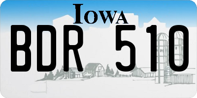 IA license plate BDR510