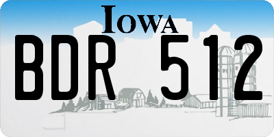 IA license plate BDR512
