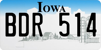 IA license plate BDR514