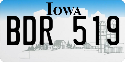 IA license plate BDR519
