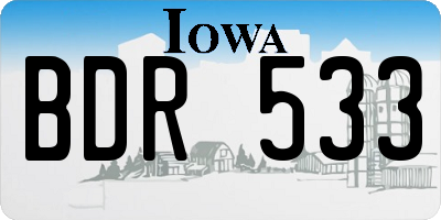 IA license plate BDR533
