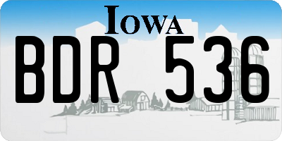 IA license plate BDR536
