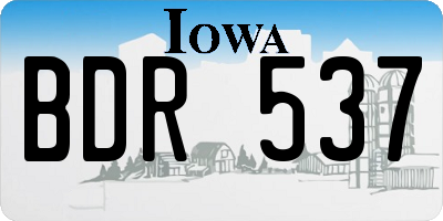 IA license plate BDR537