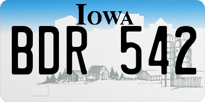IA license plate BDR542