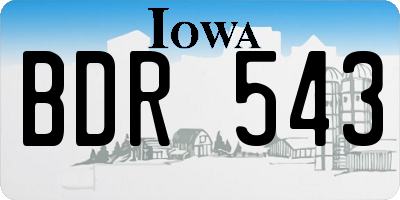 IA license plate BDR543