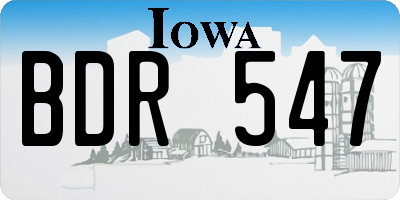 IA license plate BDR547