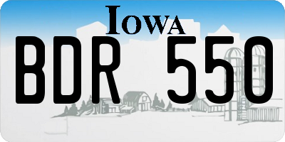 IA license plate BDR550