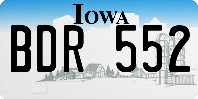 IA license plate BDR552