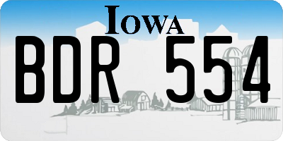 IA license plate BDR554