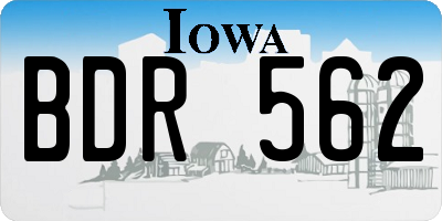 IA license plate BDR562