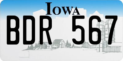 IA license plate BDR567