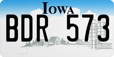 IA license plate BDR573