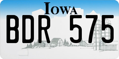 IA license plate BDR575
