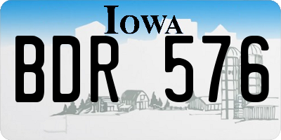 IA license plate BDR576