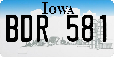 IA license plate BDR581