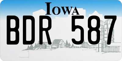 IA license plate BDR587