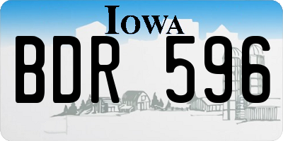 IA license plate BDR596