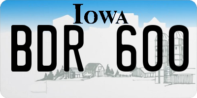 IA license plate BDR600