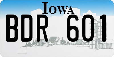 IA license plate BDR601
