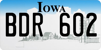 IA license plate BDR602