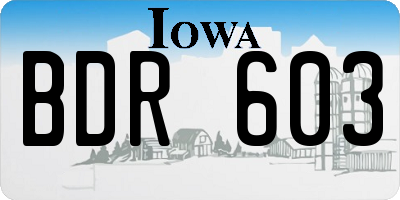 IA license plate BDR603