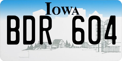 IA license plate BDR604
