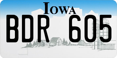 IA license plate BDR605