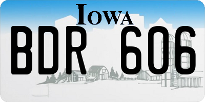 IA license plate BDR606