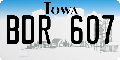 IA license plate BDR607