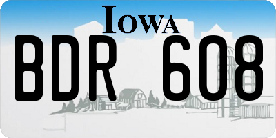 IA license plate BDR608