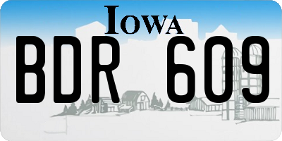 IA license plate BDR609