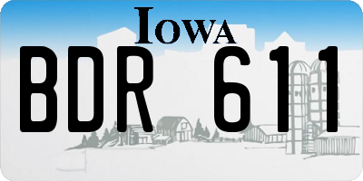 IA license plate BDR611