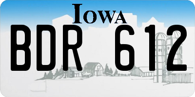 IA license plate BDR612