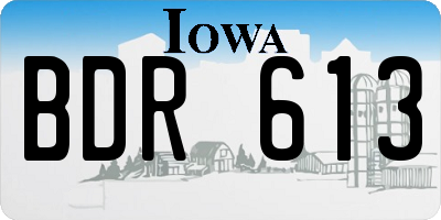 IA license plate BDR613