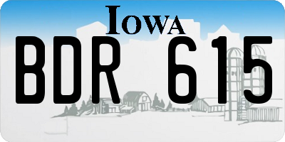 IA license plate BDR615