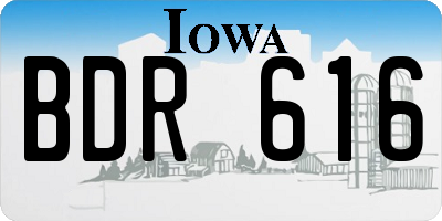 IA license plate BDR616