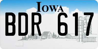 IA license plate BDR617