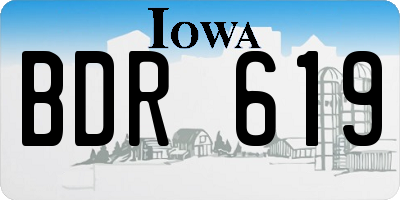 IA license plate BDR619