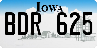 IA license plate BDR625