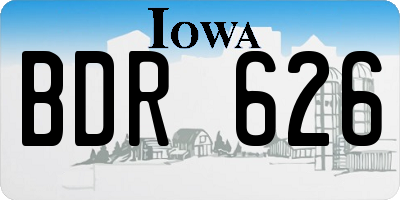 IA license plate BDR626